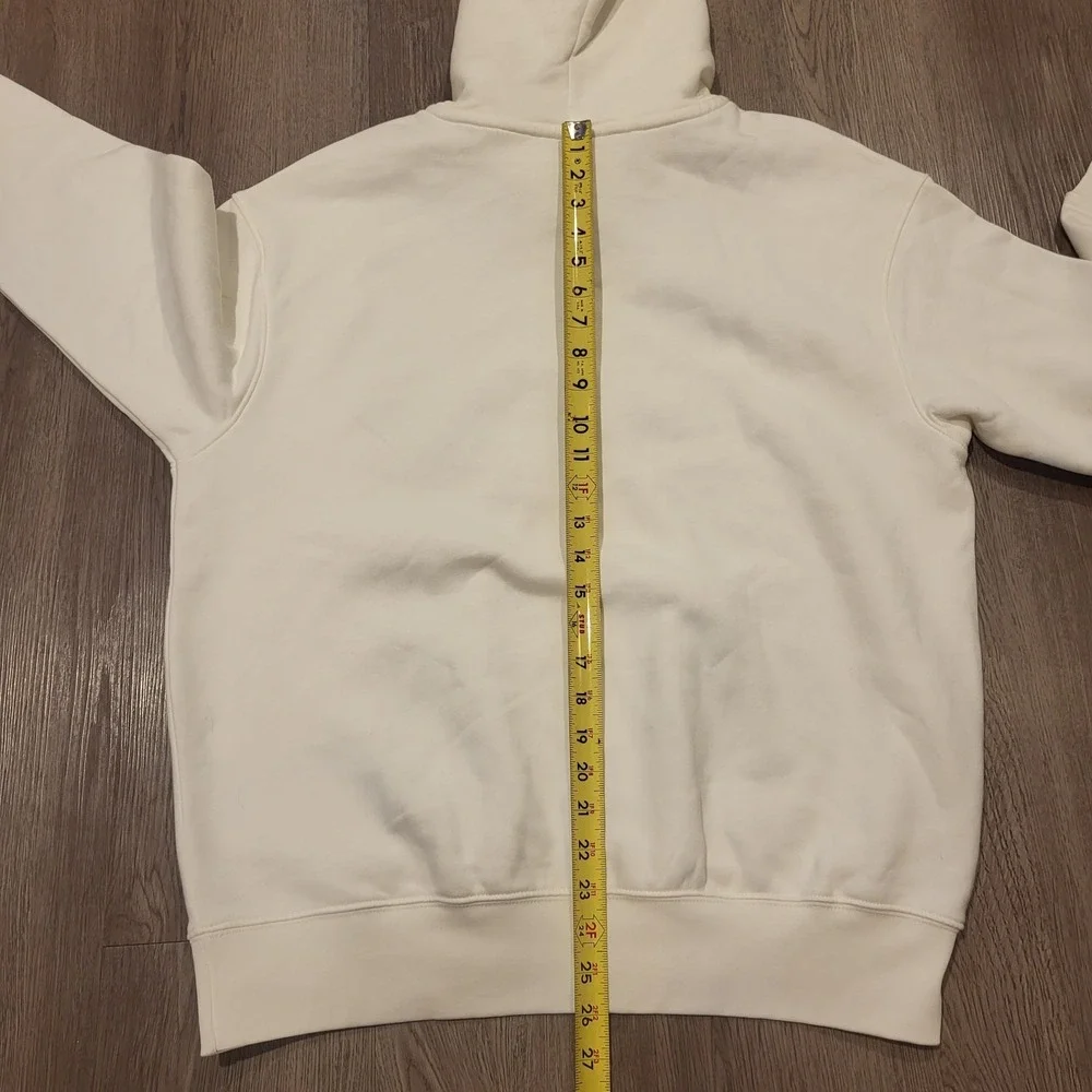 Nike Women's Small White Hoodie With Black Logo Pullover Sweatshirt MSRP $65